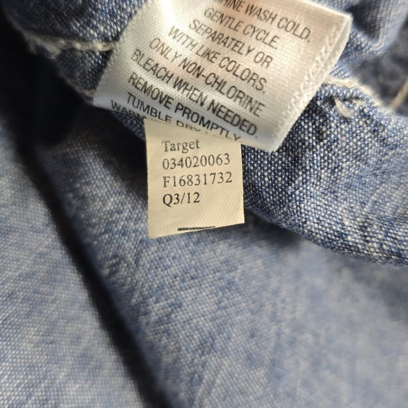 VTG Converse One Star Denim ButtonShirt Mens M Blue Retro Casual Long Sleeve Y2K - Picture 10 of 10